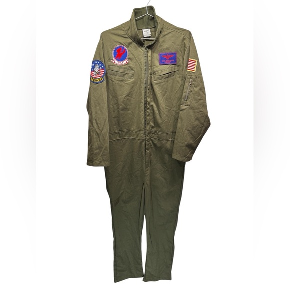 Top Gun Goose Nick Bradshaw Costume Val Kilmer Flight Mechanic Jumpsuit S-M - Picture 1 of 13